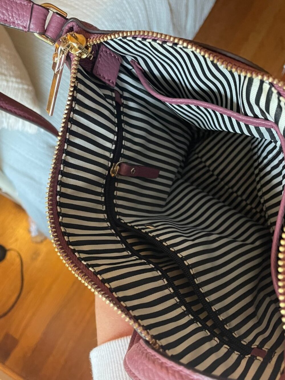 Kate Spade Deep Plum Pebbled Leather Crossbody - Picture 3 of 9